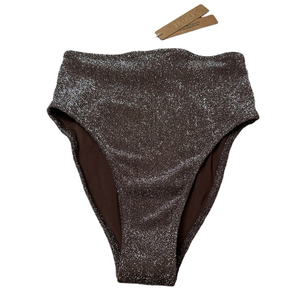 NEW SKIMS Swim Bikini Bottom Size XXS NWT Brown Sparkle - Picture 1 of 8